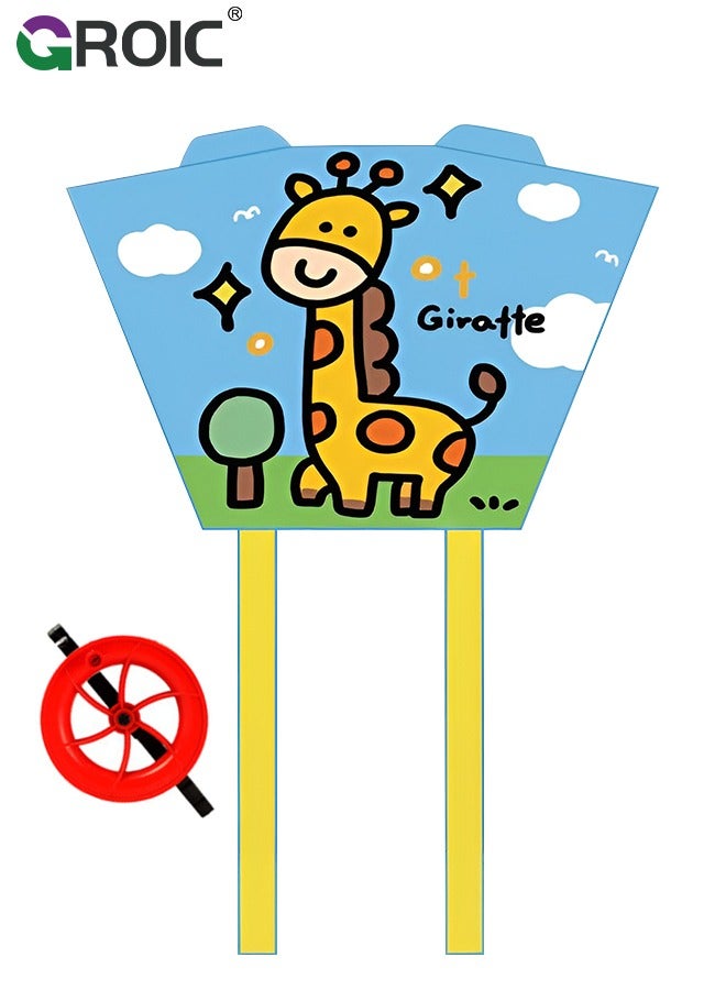 GROIC Easy to Fly Kites for Kids – Cartoon Giraffe Shape Pocket Flying Kites for Grass, Stable Structure Design, Mini Beach Kites for Beginners, Outdoor Games - Image 1