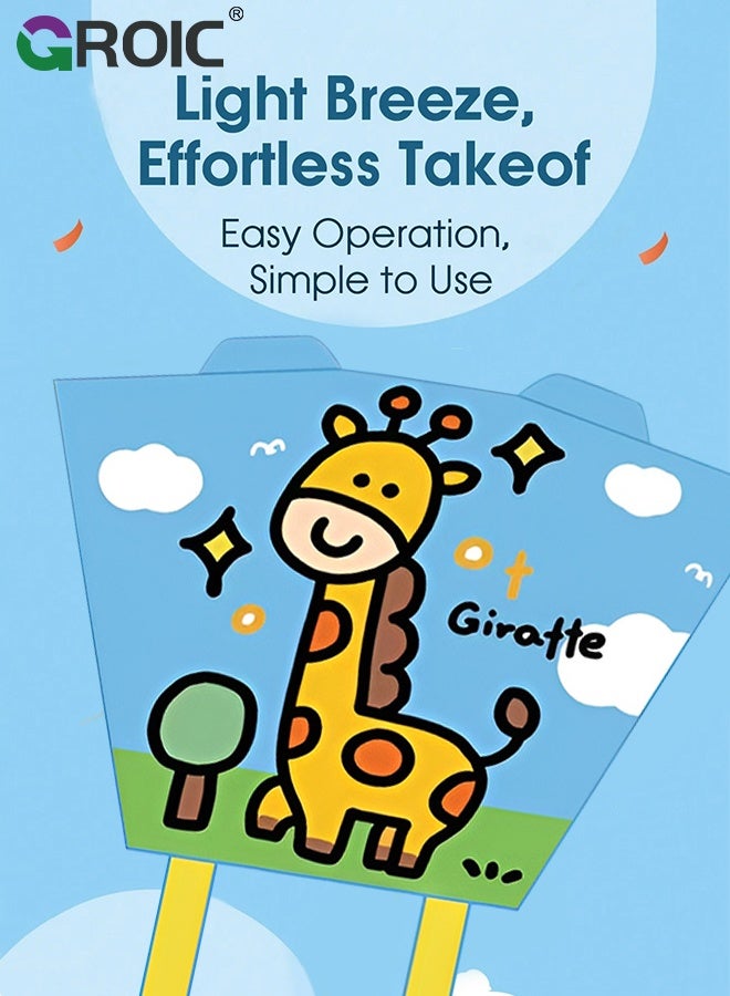 GROIC Easy to Fly Kites for Kids – Cartoon Giraffe Shape Pocket Flying Kites for Grass, Stable Structure Design, Mini Beach Kites for Beginners, Outdoor Games - Image 4