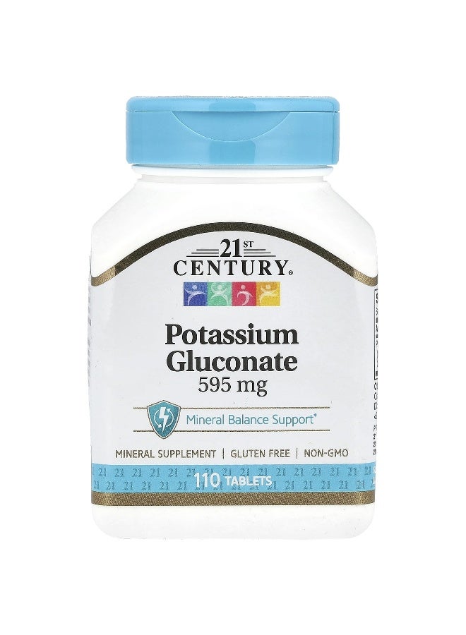 21st CENTURY 21st Century, Potassium Gluconate, 595 mg, 110 Tablets  - Image 1