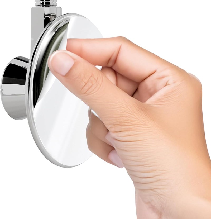 Bath Beyond Shower Head Holder - Flexible Shower Head Holder Adjustable Vacuum Suction Cup Shower Head Wall Mount Holder for Hand Held Shower Head (Adhesive Sticker Provided) (Chrome) - Image 2