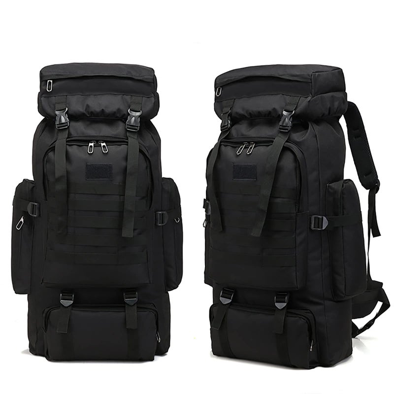 N.C Large Capacity Canvas Hiking Backpack 80L Mountain Climbing Camping Backpack Tactical Backpack for Men Color 3 - Image 1