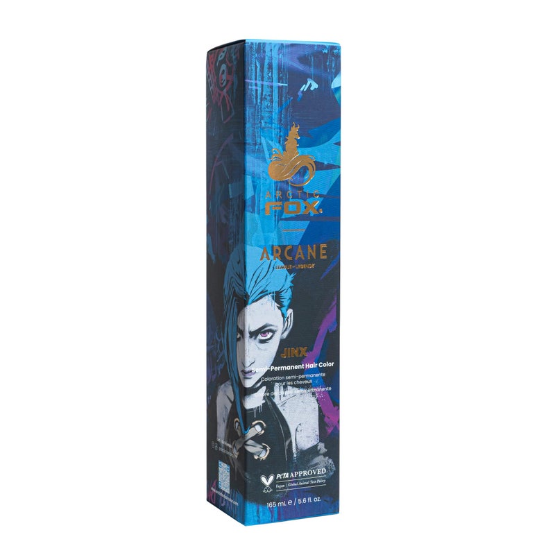 Arctic Fox x Arcane League of Legends Semi Permanent Hair Dye, Vegan & Cruelty Free, Vibrant Blue Color, Conditioning Formula, Ammonia Free, For All Hair Types, Jinx, 5.6 oz - Image 1