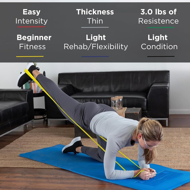 ثيرا باند مجموعة أشرطة المقاومة THERABAND - شريط مطاطي احترافي غير مصنوع من اللاتكس لتمارين الجزء العلوي والسفلي من الجسم - Image 2