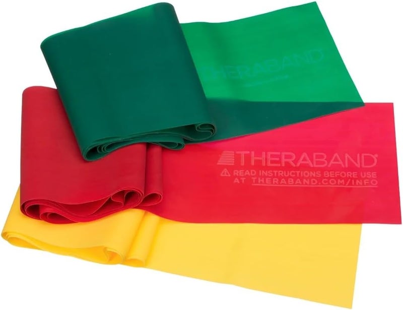 ثيرا باند مجموعة أشرطة المقاومة THERABAND - شريط مطاطي احترافي غير مصنوع من اللاتكس لتمارين الجزء العلوي والسفلي من الجسم - Image 1