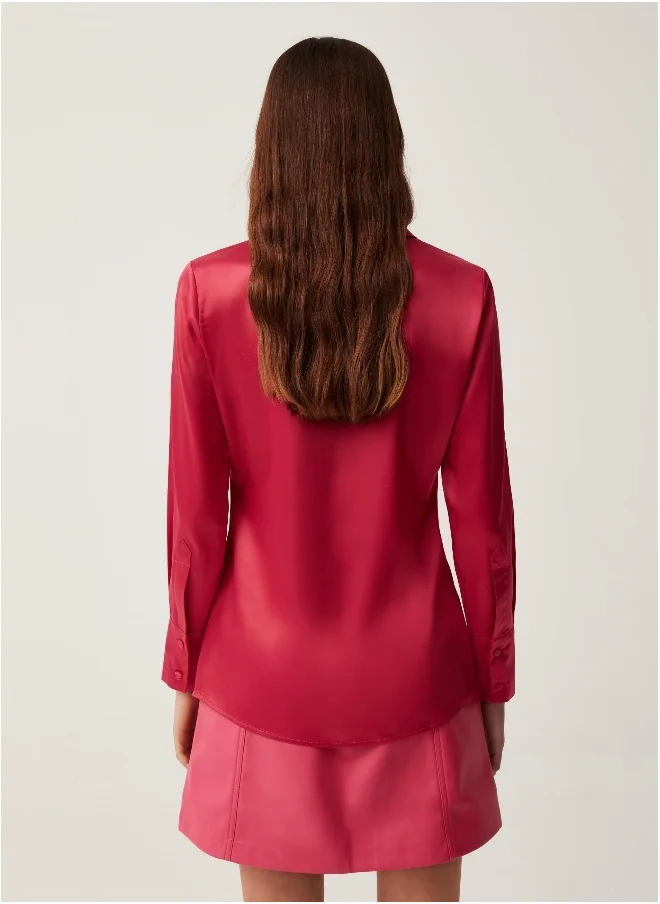 Ovs Solid colour satin shirt