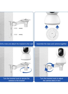 SANMUGEED 4 Pack Wall Mount for Tp_Link Security Cameras, Compatible with Models C225/C200/C210/C220/Tc70, Kasa Ec70/Kc410s, 2.2 Inch Base, Camera Mount Adjustable Angle Mounting Bracket  - Image 2