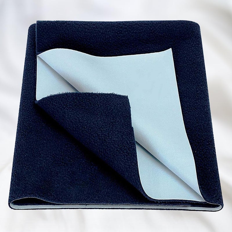 SITTELLA 1 Piece Absorbent Waterproof Mattress Protector Sheet for Babies Quick Dry Washable 100 x 70 Cm Medium NavyBlue - Image 1