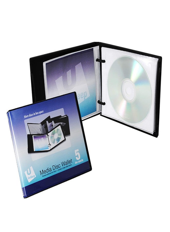 UniKeep Disc 5 CD/DVD Wallet with Pages - Case of 30 (Black) - Image 1
