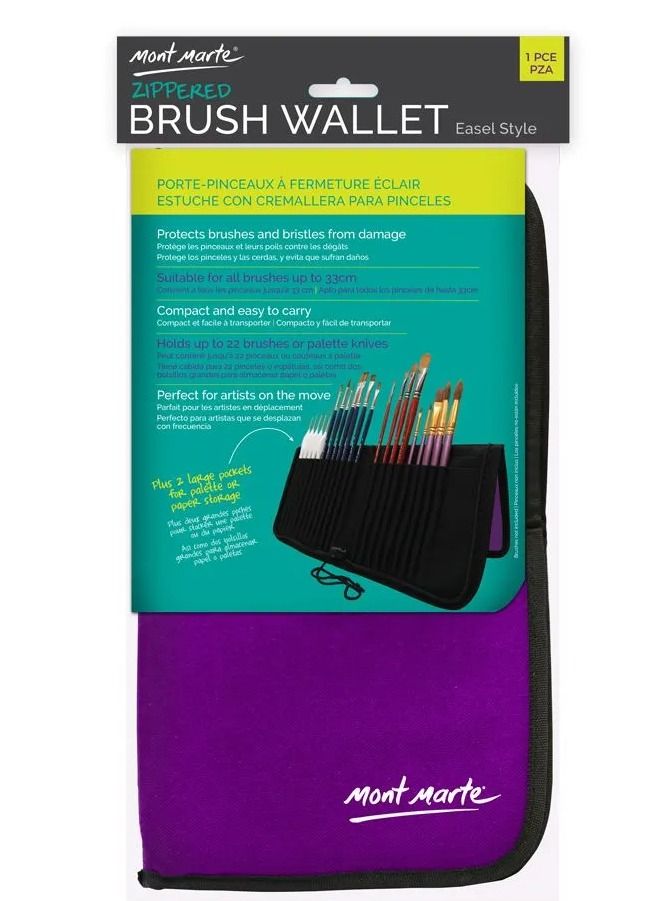 Mont Marte 22-Slot Zippered Brush Wallet  - Image 1