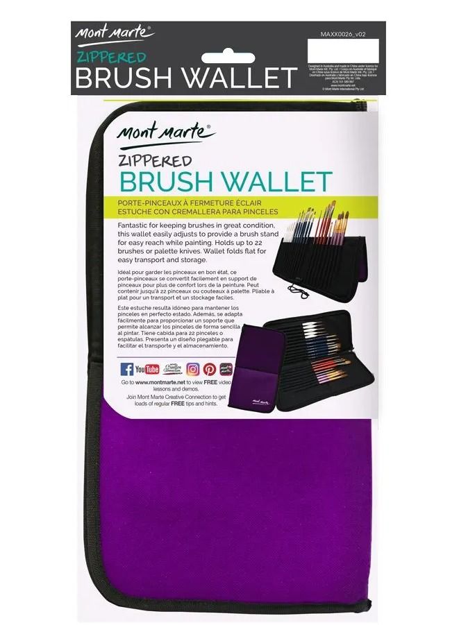 Mont Marte 22-Slot Zippered Brush Wallet  - Image 2