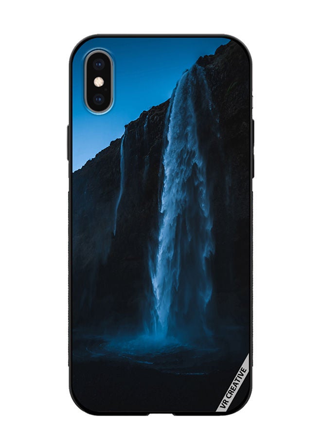 VR CREATIVE Protective Case Cover For Apple iPhone XS Max Blue Waterfall Design Multicolour - Image 1