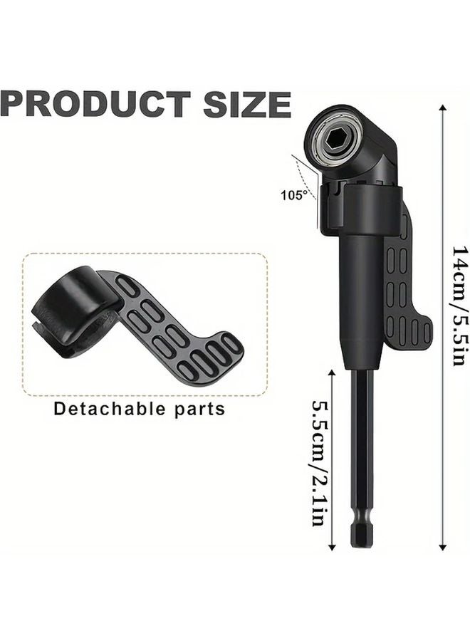 6pcs Right Angle Drill Bit Set 3 360 Rotatable Socket Adapters 2 105 Hex Shank Angle Drill - Image 3