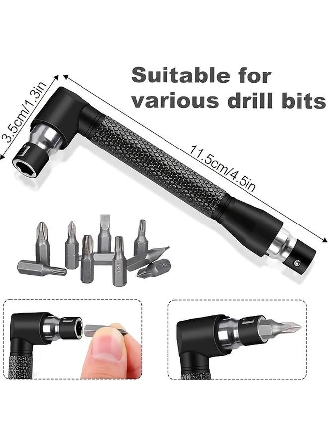 6pcs Right Angle Drill Bit Set 3 360 Rotatable Socket Adapters 2 105 Hex Shank Angle Drill - Image 4