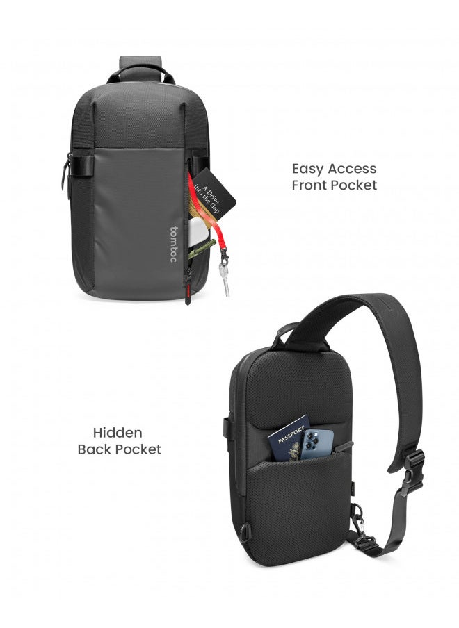 Tomtoc tomtoc Compact EDC Sling Bag, Minimalist Chest Shoulder Crossbody Bag for 14-inch Macbook Pro M3 A2992 A2918, Water-resistant Lightweight Daypack for Daily Use, Work, Small Size  - Image 4