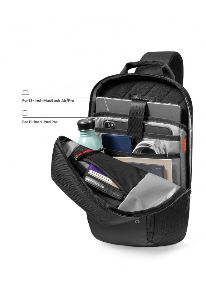 Tomtoc tomtoc Compact EDC Sling Bag, Minimalist Chest Shoulder Crossbody Bag for 14-inch Macbook Pro M3 A2992 A2918, Water-resistant Lightweight Daypack for Daily Use, Work, Small Size  - Image 2