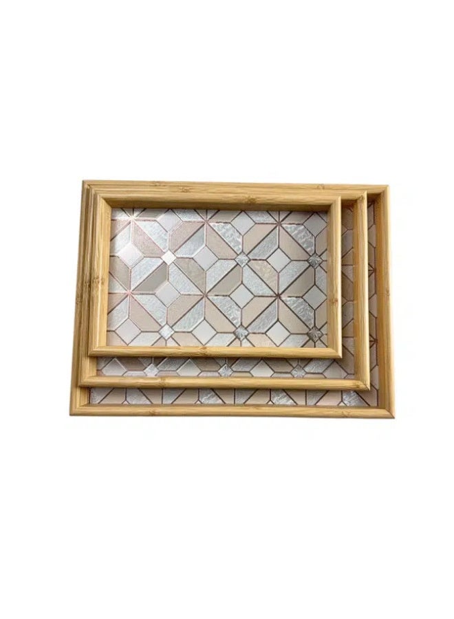 Premium MDF Wooden Tray Set of 3Pcs With Different Sizes(40-35-30CM)-Shape2 - Image 2