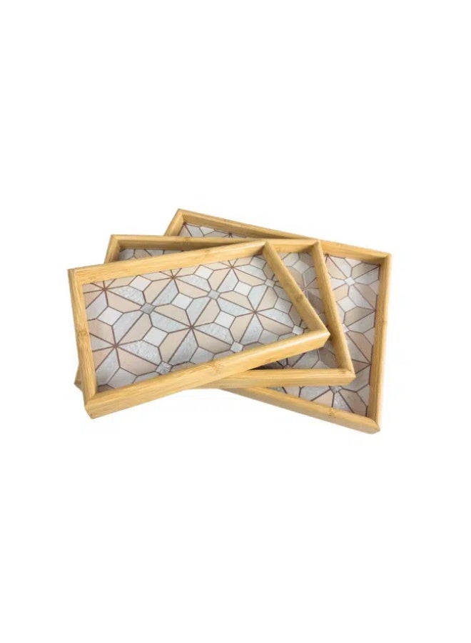 Premium MDF Wooden Tray Set of 3Pcs With Different Sizes(40-35-30CM)-Shape2 - Image 3