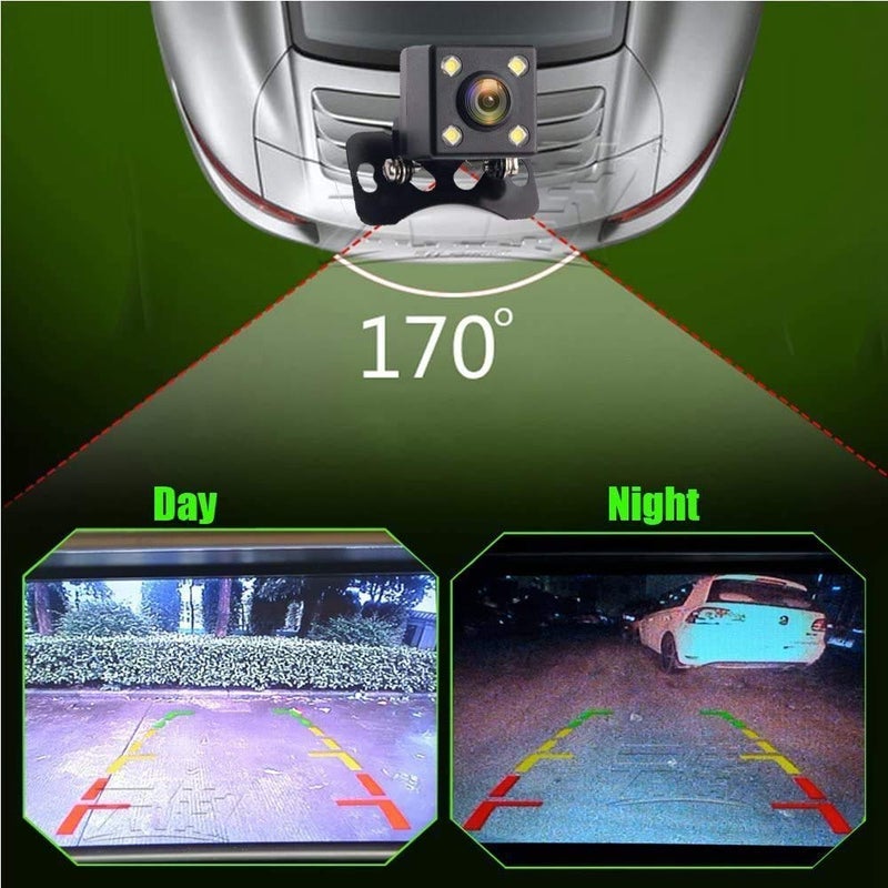 Camecho Vehicle Backup Camera Waterproof Car Rear View Camera 170Â° Wide Angle 12 LED Night Visions Backup Reversing Parking Cameras - Image 5