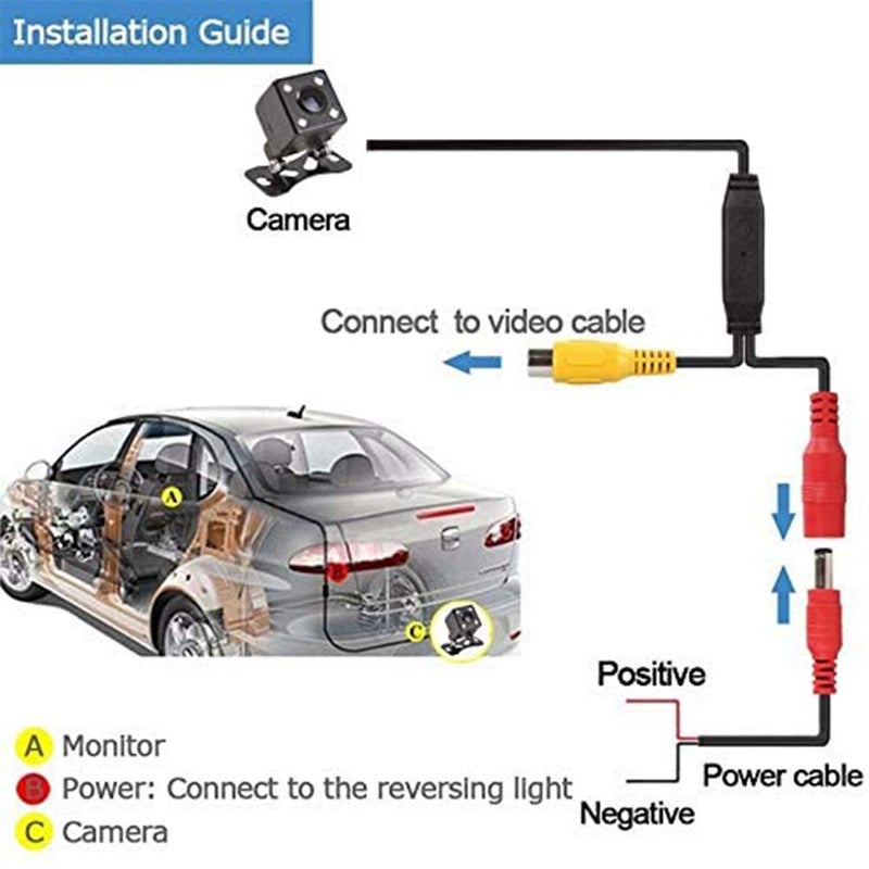 Camecho Vehicle Backup Camera Waterproof Car Rear View Camera 170Â° Wide Angle 12 LED Night Visions Backup Reversing Parking Cameras - Image 4