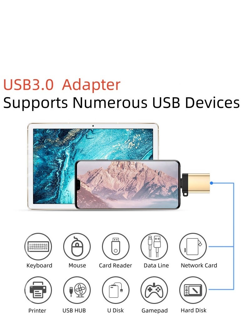 USB 3.0 Type C OTG Adapter Fast USB A To Type C Adapter For Macbook Pro Xiaomi Huawei Samsung Mini USB Adapter Type-C OTG Cable Converter（Silvery） - Image 2