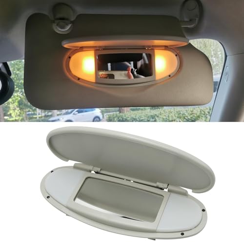 Abodvu Compatible Mini Cooper Sun Visor Illuminated Mirror Cover R55/56/60, 1PCS Beige Vanity Mirror Buckle Cover - Image 1