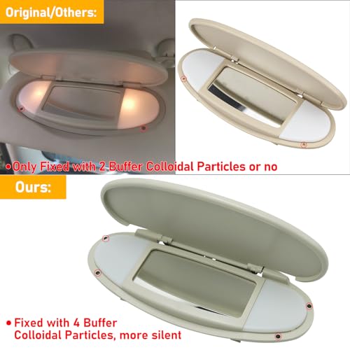 Abodvu Compatible Mini Cooper Sun Visor Illuminated Mirror Cover R55/56/60, 1PCS Beige Vanity Mirror Buckle Cover - Image 5