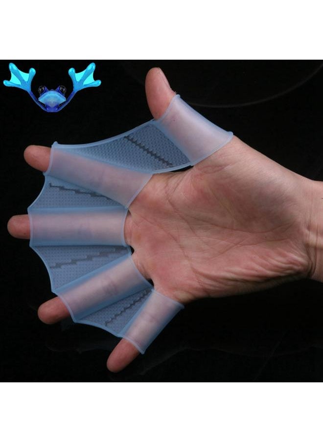 Thoraya 1 Pair Webbed Gloves Finger Swimming Diving Fins Swim Flippers Hand Paddle (S)  - Image 2