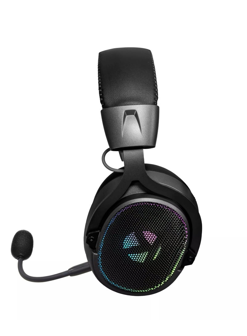 كي قيمنق سماعة ألعاب لاسلكية K10 ثلاثية الأوضاع صوت محيطي 7.1 RGB- أسود متوافق مع PS4/PS5/PC - Image 2