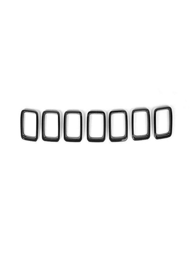 Mactoom Grille Inserts Grill Cover Compatible with Jeep Compass 2017-2021 Front Grill Cover Rings Frame Trims Kit 7PC (Carbon Fiber Look) - Image 2