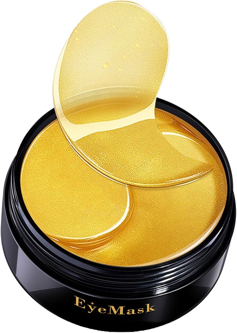 Under Eye MasksCollagen 24K Gold Under Eye Patches for Puffy EyesDark Circles BagsGold Pads AntiAging Hyaluronic Acid Moisturiser for Under Eyes Wrinkles Remove Eye Bags Hydrating 24K
