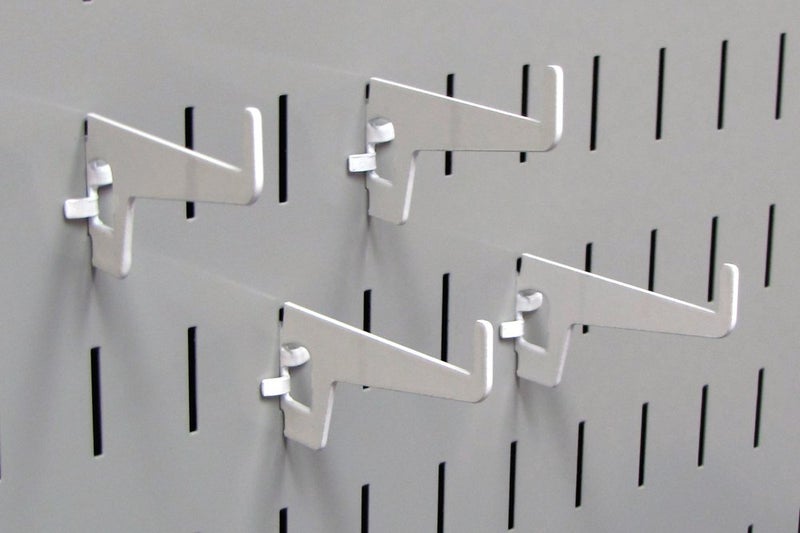 Wall Control 278in Long Reach Hook Pack Slotted Metal Pegboard Hooks Pegboard and Slotted Tool Board White