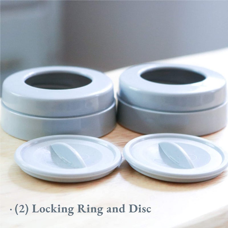 Ameda Mya Breast Pump Replacement Locking Rings & Caps, 2 Count, Bottle Caps, Breastfeeding Equipment & Accessories - Image 2