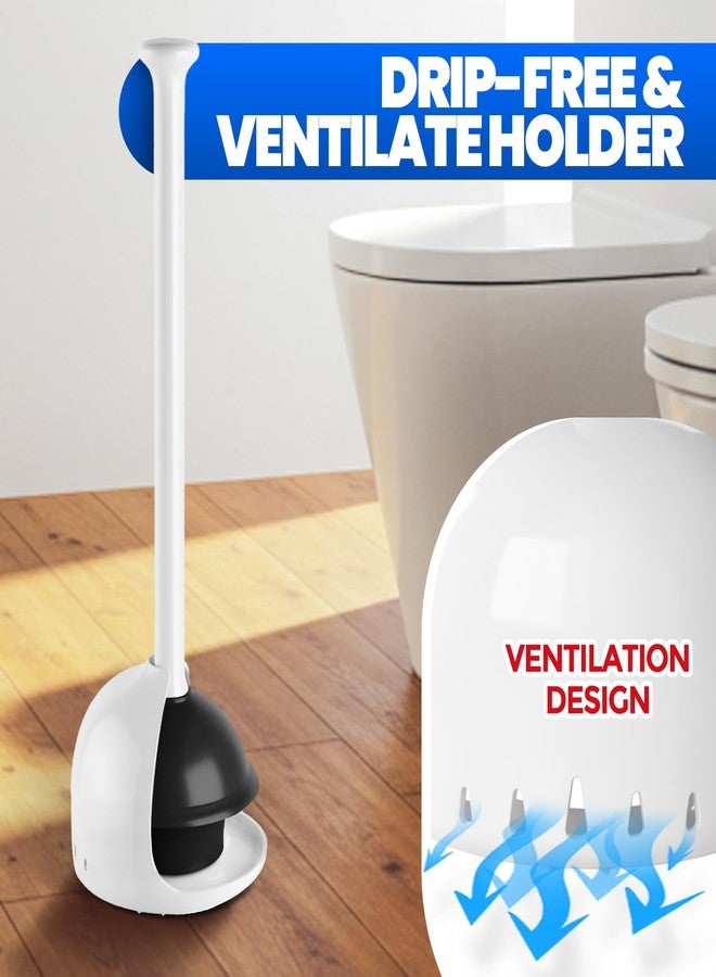 Denvlex Toilet Plunger with Holder, Heavy Duty Plunger and Holder Combo for Bathroom Cleaning, Bathroom Decor, Bathroom Accessories, Toilet Bowl Cleaners, 19-Inch Pearl White - Image 5