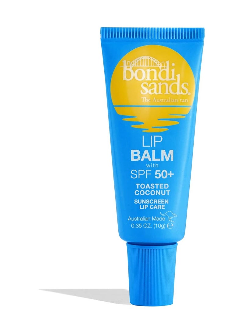 BONDI SANDS Toasted Coconut Lip Balm with SPF 50 Nourishing Formula Locks in Moisture Provides UVA UVB Protection Enriched with Sha Butter Jojoba Oil and Vitamin E Vegan Cruelty Free 10g - Image 1