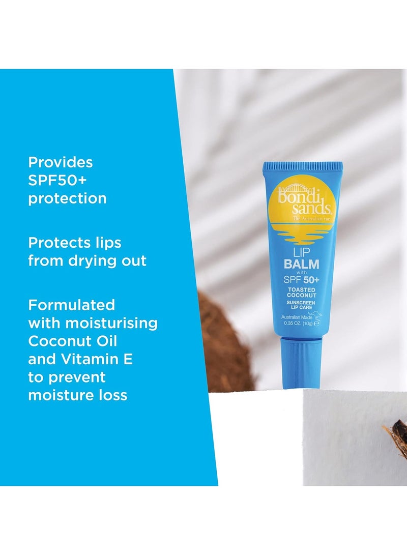 BONDI SANDS Toasted Coconut Lip Balm with SPF 50 Nourishing Formula Locks in Moisture Provides UVA UVB Protection Enriched with Sha Butter Jojoba Oil and Vitamin E Vegan Cruelty Free 10g - Image 3