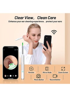 FIRSTAR Ear Wax Removal, Wi-Fi Visible Ear Cleaner Kit with 12 Ear Pickers and Storage Case, Ear Wax Removal Tool with 1080 HD Camera and 6 Ear Scoops (White)  - Image 2