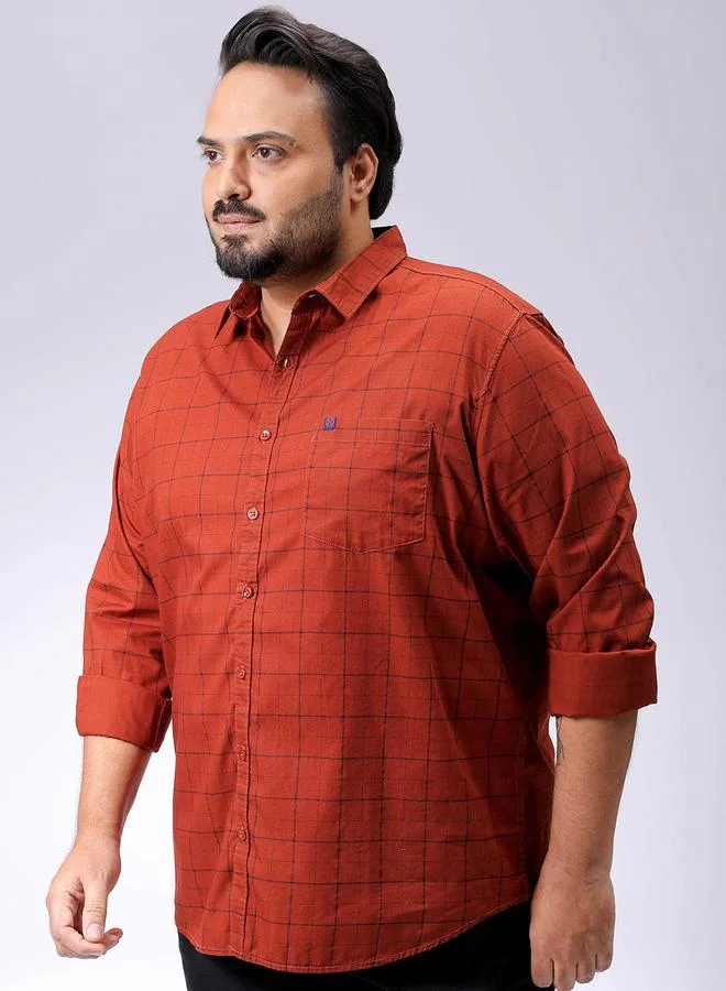 تايك تو قميص رجالي بمقاس كبير بنقشة مربعات