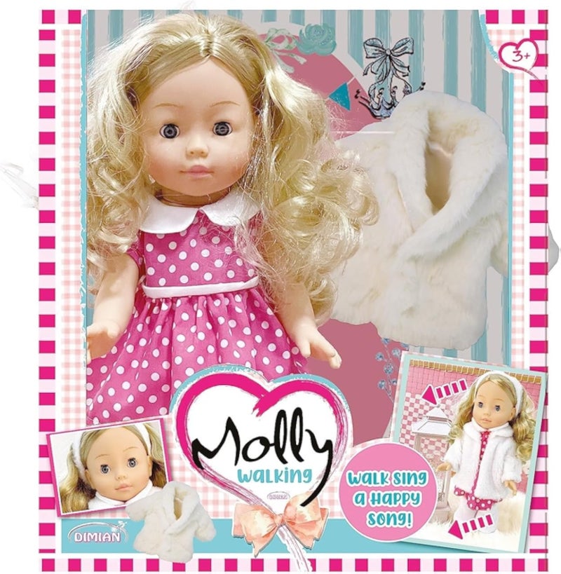 تي سي ديميان دمية مولي المتحركة بطول 33 سم مع فستان وحذاء إضافيين