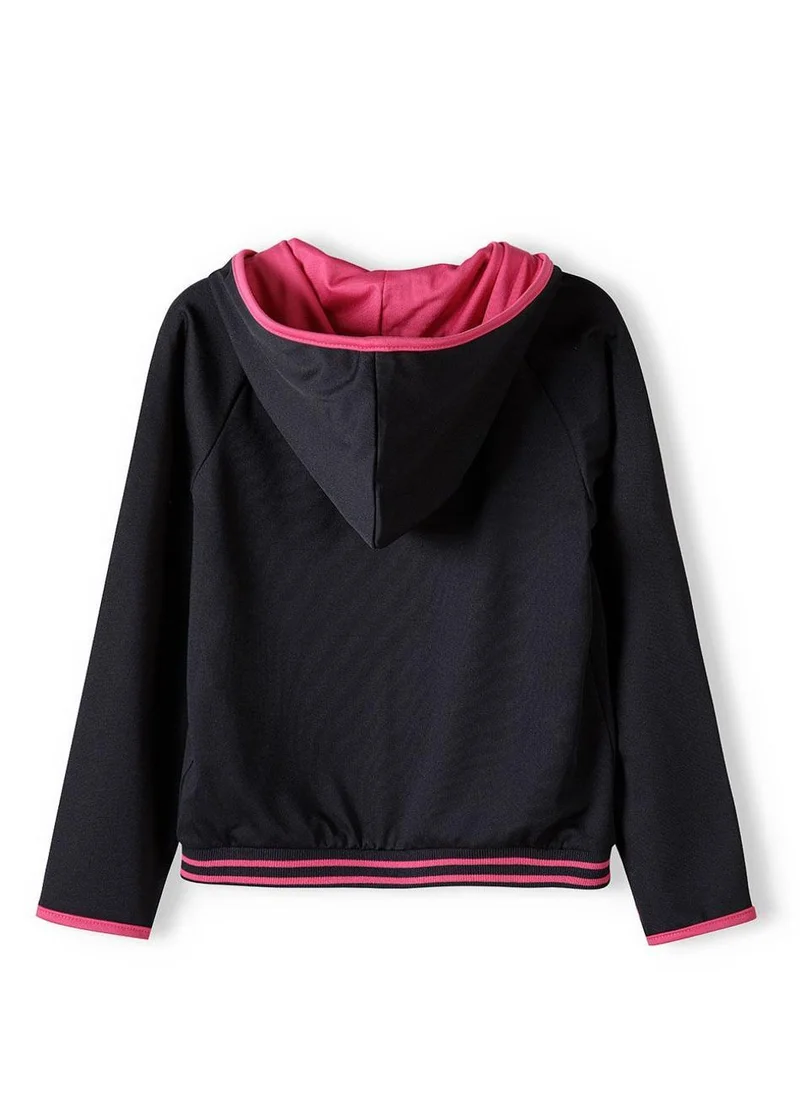 MINOTI Girls' Zip-Up Hoodie Jacket with Front Pockets and Hood