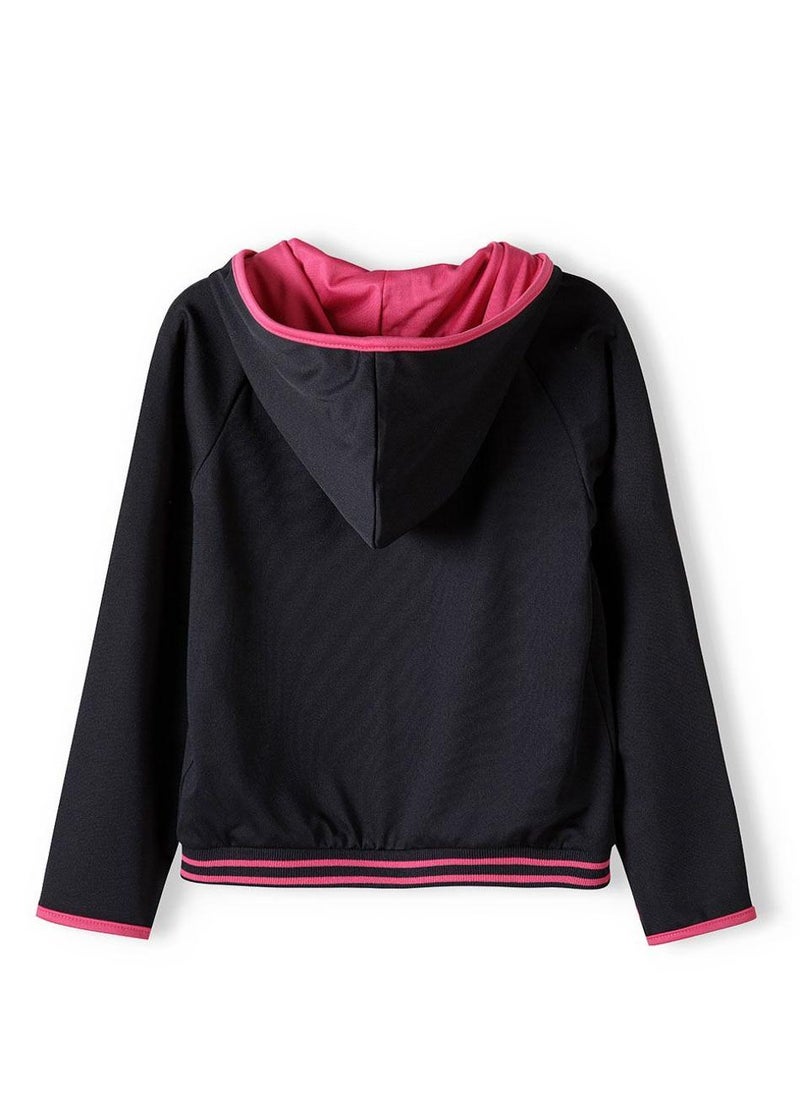 MINOTI Girls' Zip-Up Hoodie Jacket with Front Pockets and Hood  - Image 3