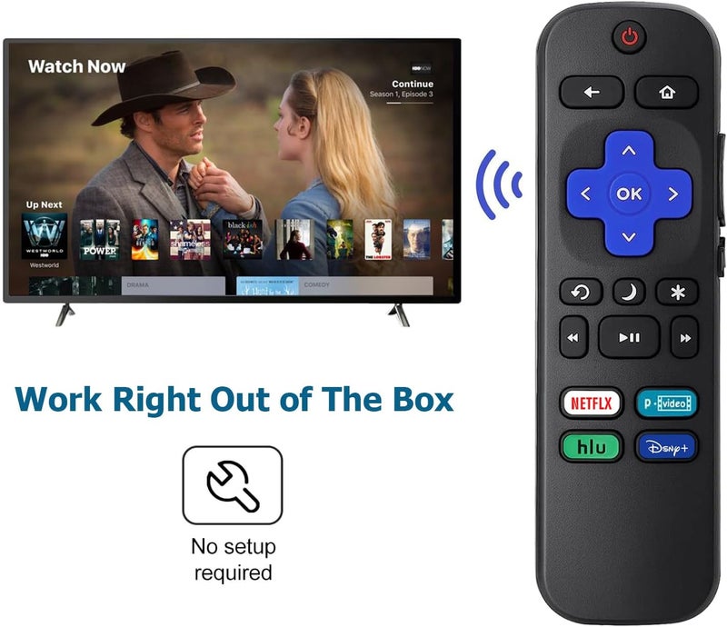 جهاز تحكم عن بعد عالمي بديل لجميع موديلات تلفزيون Roku، متوافق مع تلفزيونات TCL/Hisense/Sharp/Philips/Onn/Element/Insignia/JVC/RCA R0KU الذكية 【غير مخصص لـ RokuStick وBox وPlayers】 - Image 4