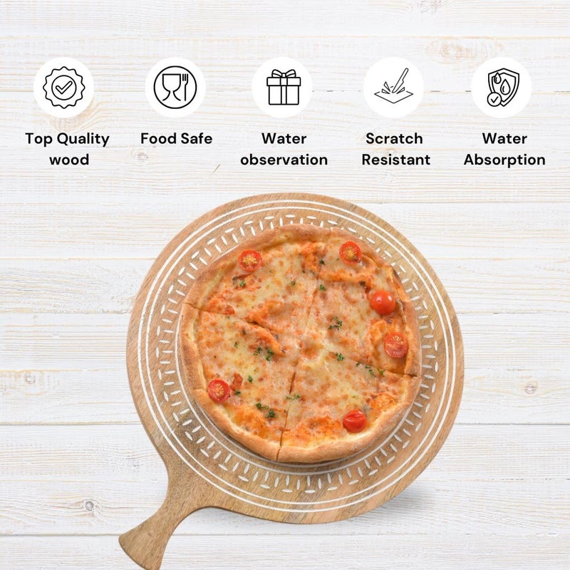 POSH White Wash Wooden Cheese Platter - Premium Serving Board for Cheeses, Fruits & Appetizers | Multi-Functional Cutting Board & Kitchen Accessory | Elegant, Durable Design for Hosting - Image 5