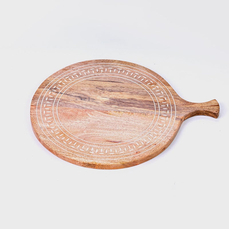 POSH White Wash Wooden Cheese Platter - Premium Serving Board for Cheeses, Fruits & Appetizers | Multi-Functional Cutting Board & Kitchen Accessory | Elegant, Durable Design for Hosting - Image 1