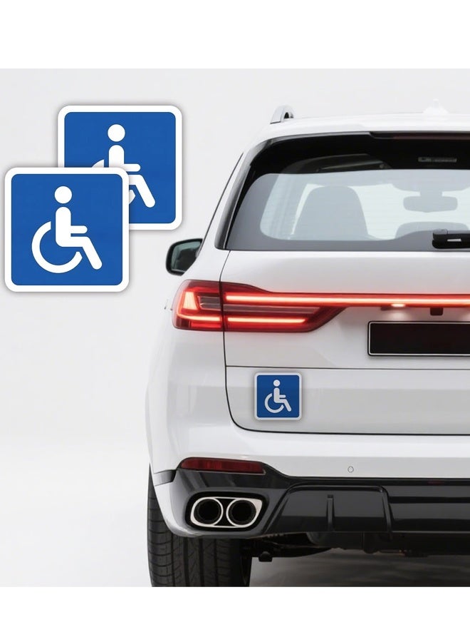 4PCS Square Reflective Magnetic Handicap Parking Stickers Waterproof For SUV RV Truck Automotive - Image 4