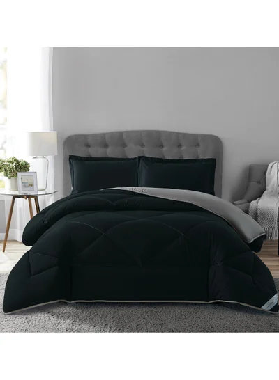 Donetella Bedding Comforter Set, King Size Fits 200x200 cm - 3-Pcs Solid Quilted Bed Set, Microfiber Fabric - 1 Comforter And 2 Pillow Shams