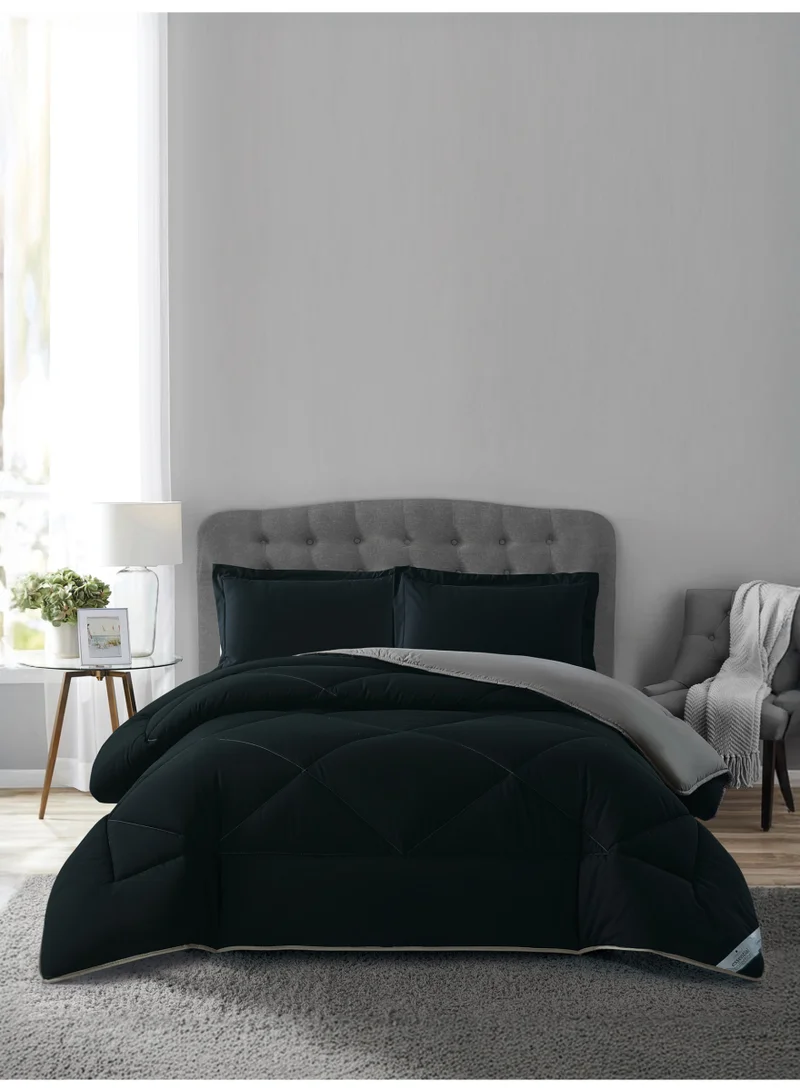 Donetella Bedding Comforter Set, King Size 240x260 cm - 3-Pcs Solid Quilted Bed Set, Microfiber Fabric - 1 Comforter And 2 Pillow Shams