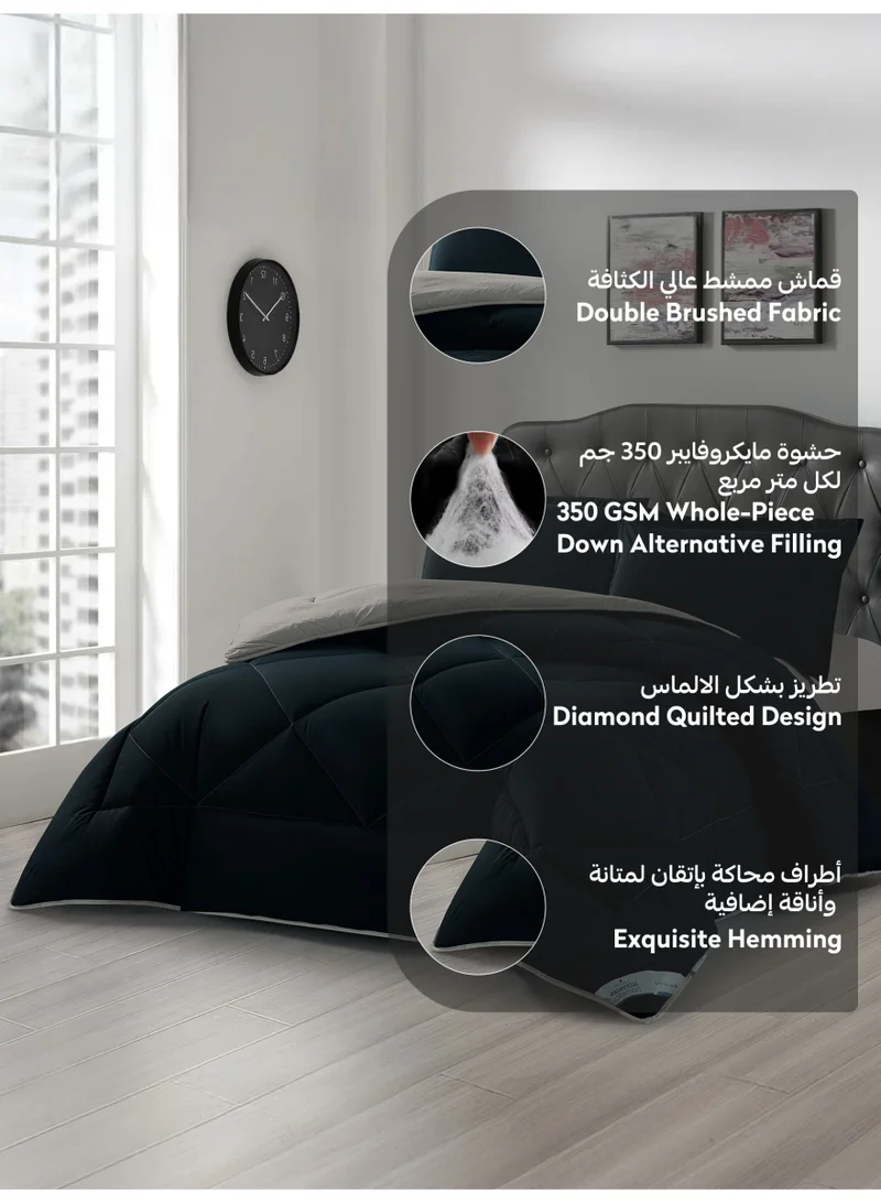 Donetella KING - 3Pcs Bedding Comforter Set, King Size 240x260 cm - 3-Pcs Solid Quilted Bed Set, Microfiber Fabric - 1 Comforter And 2 Pillow Shams  | Best Price UAE