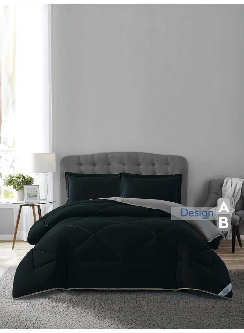 Donetella KING - 3Pcs Bedding Comforter Set, King Size 240x260 cm - 3-Pcs Solid Quilted Bed Set, Microfiber Fabric - 1 Comforter And 2 Pillow Shams  | Best Price UAE