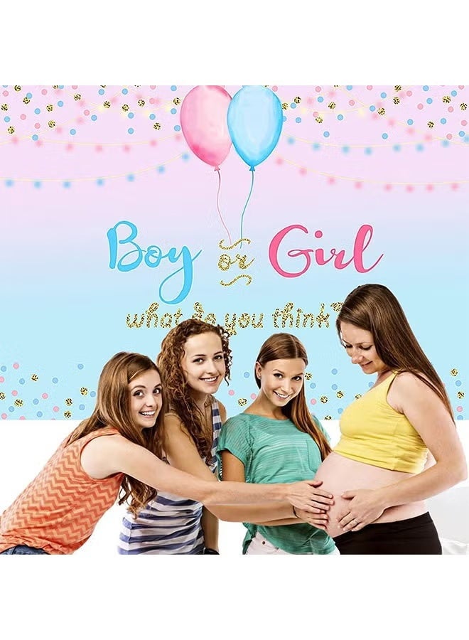 GIFT Baby Gender Reveal Party Supplies, Gender Backdrop Background Banner, Pink and Blue Gender Reveal Decorations, Party Supplies Kit for Baby Shower Decorations (100 * 150 cm) - Image 5