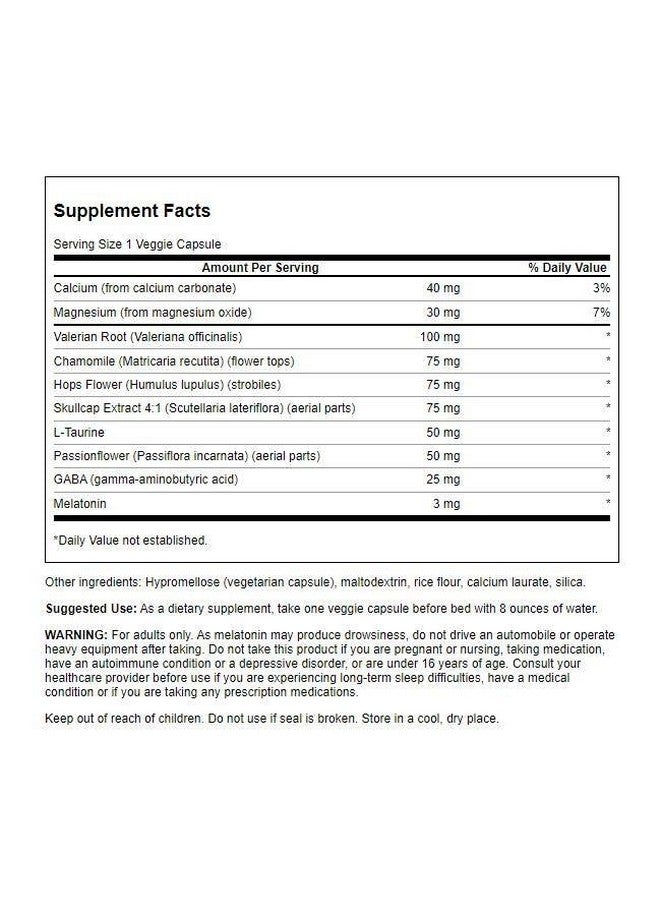 سوانسون مجموعة Swanson Sleep Essentials تتضمن حمض جاما أمينو بوتيريك والميلاتونين - 60 كبسولة نباتية - Image 2